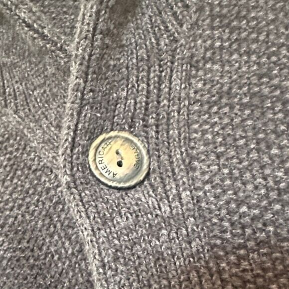 American Eagle Cardigan Sweater Mens XS Pockets Lapel Chunky Grandpa Preppy Fall - Picture 3 of 11